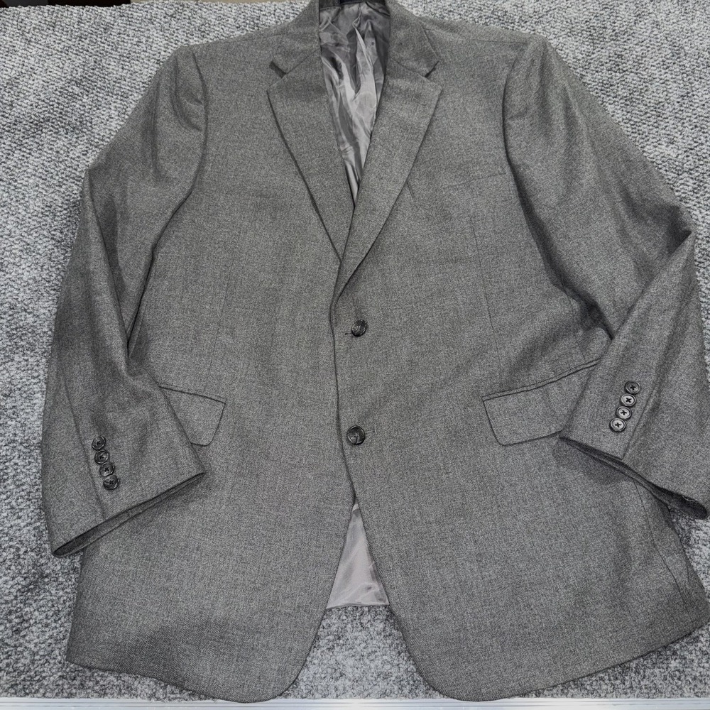 Hart Schaffner Marx Loro Piana Cashmere Blazer 46R(44) Gray Chevron 2BTN